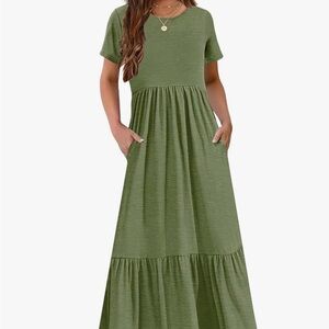 Charming Green Casual Kids Dress